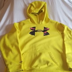 Yellow UnderArmour Youth XL Cold Gear Hoodie
